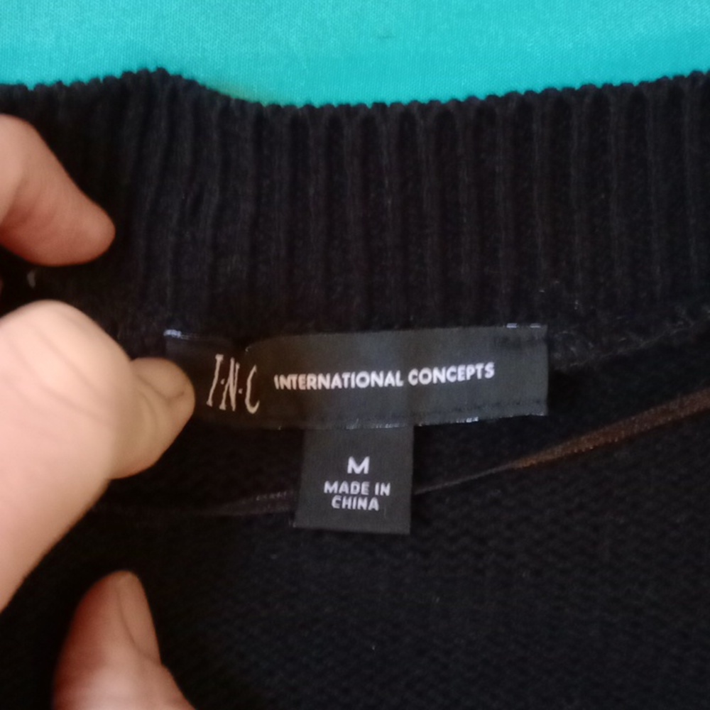 INC International Concepts Black Sequin Cardigan - Picture 6 of 11
